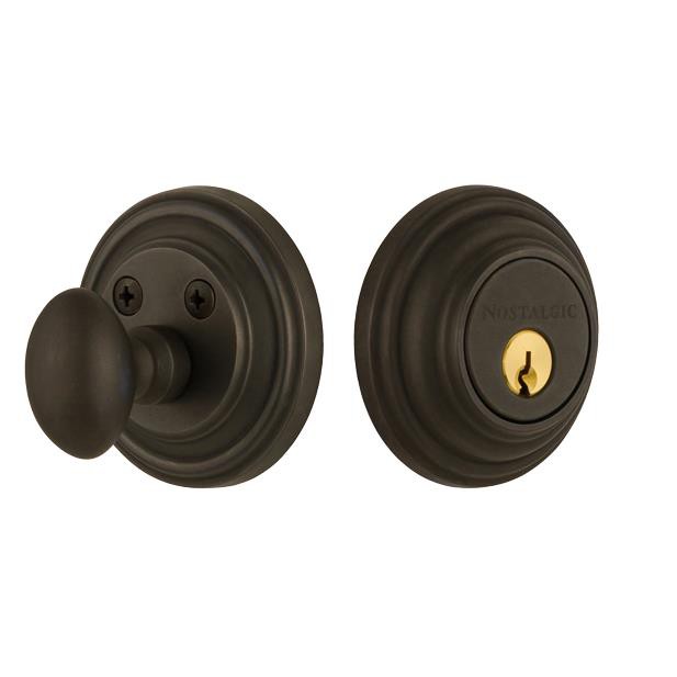 Nostalgic Warehouse CLA Single Cylinder Deadbolt Keyed Differently Classic in Oil